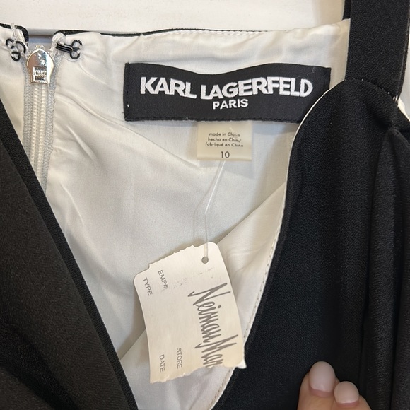 KARL LAGERFELD PARIS black and white dress NEW - Picture 2 of 4